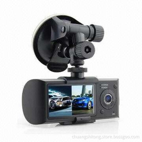 Popular R300 front/driver recording GPS logger, car DVR GPS dual camera